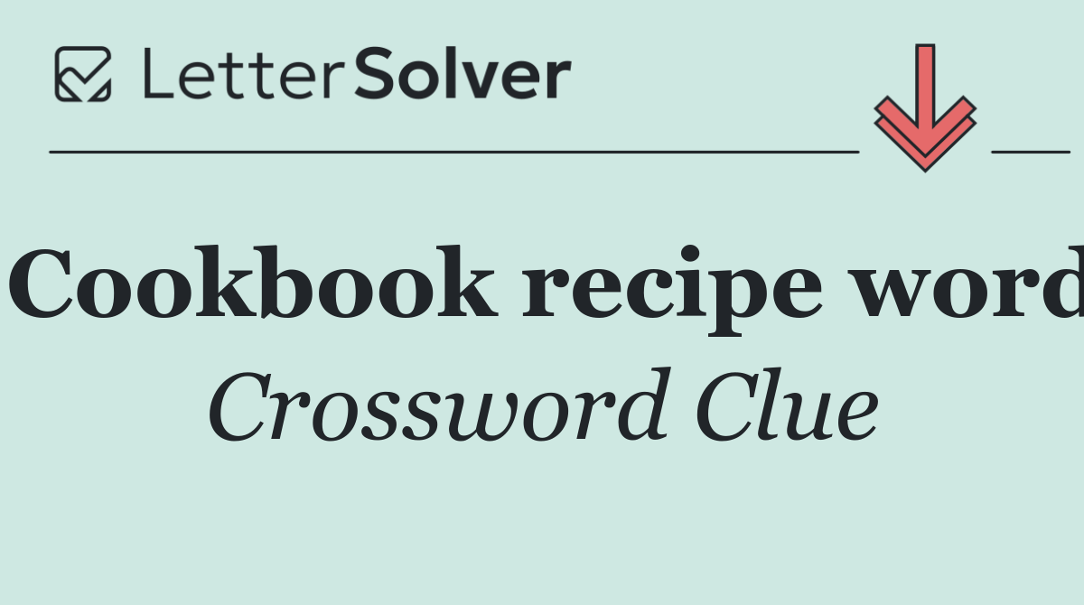 Cookbook recipe word