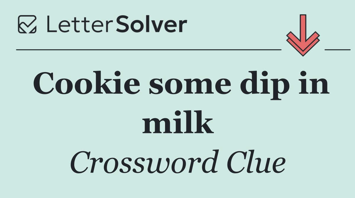 Cookie some dip in milk