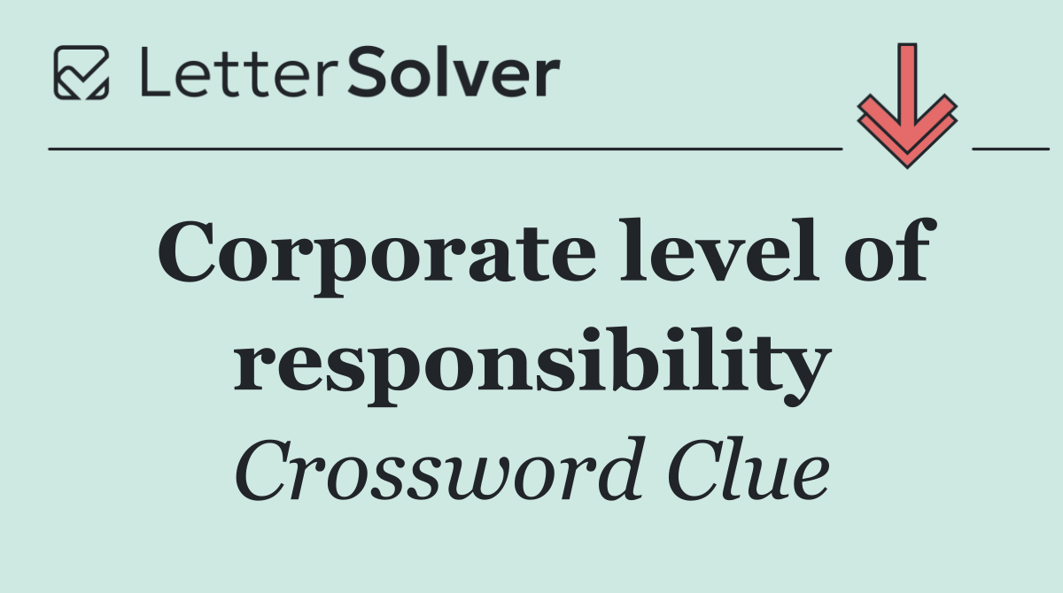Corporate level of responsibility