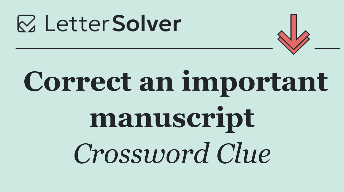 Correct an important manuscript