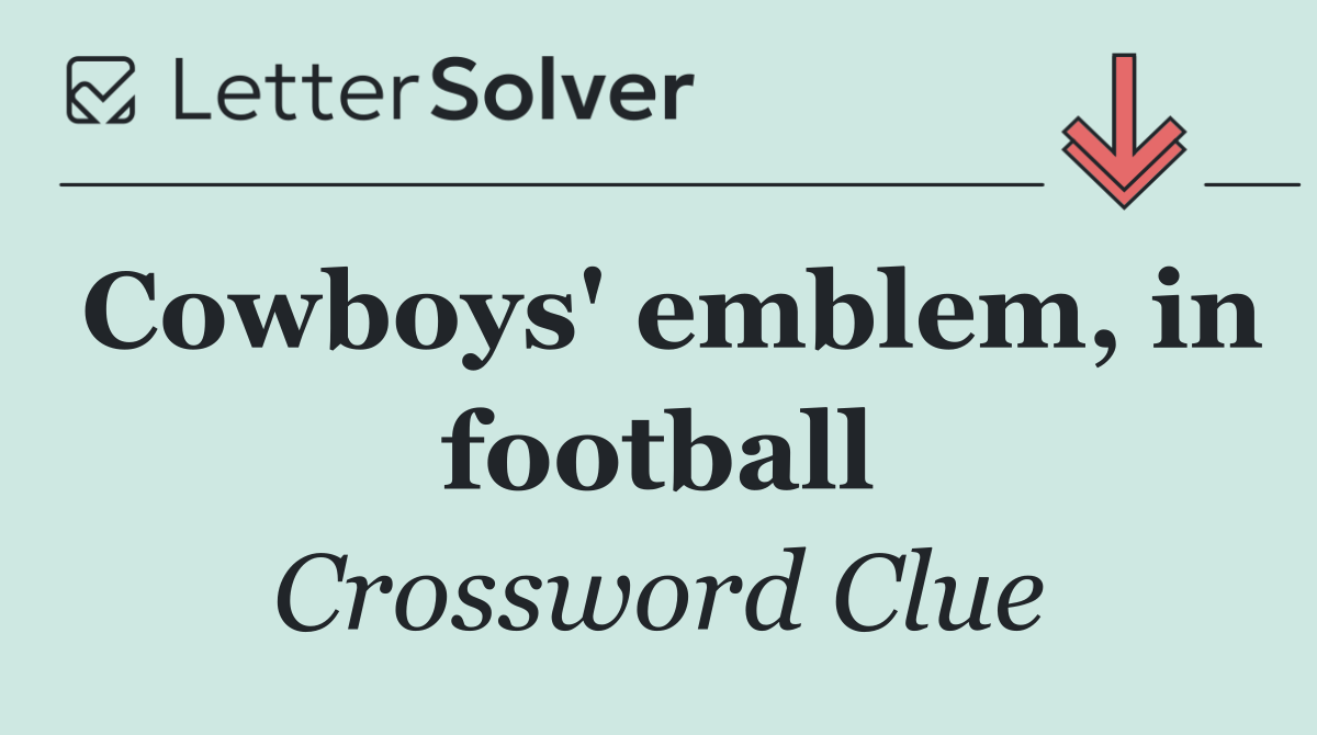 Cowboys' emblem, in football