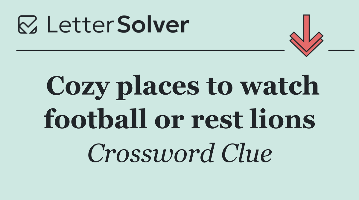 Cozy places to watch football or rest lions