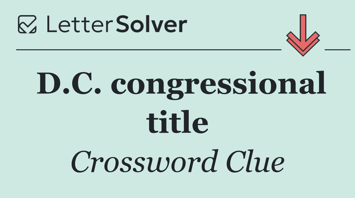 D.C. congressional title