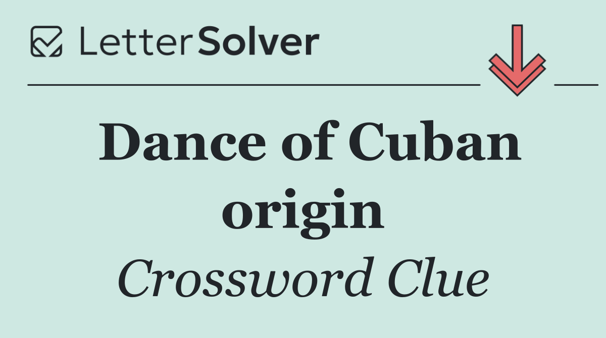 Dance of Cuban origin