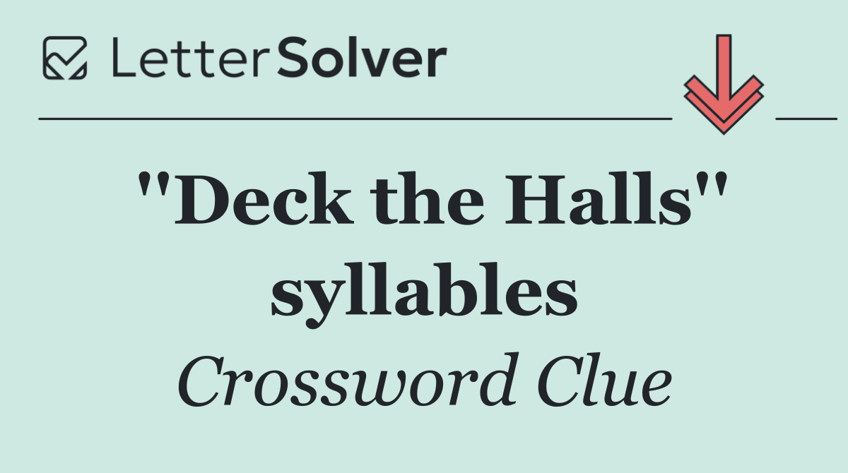''Deck the Halls'' syllables