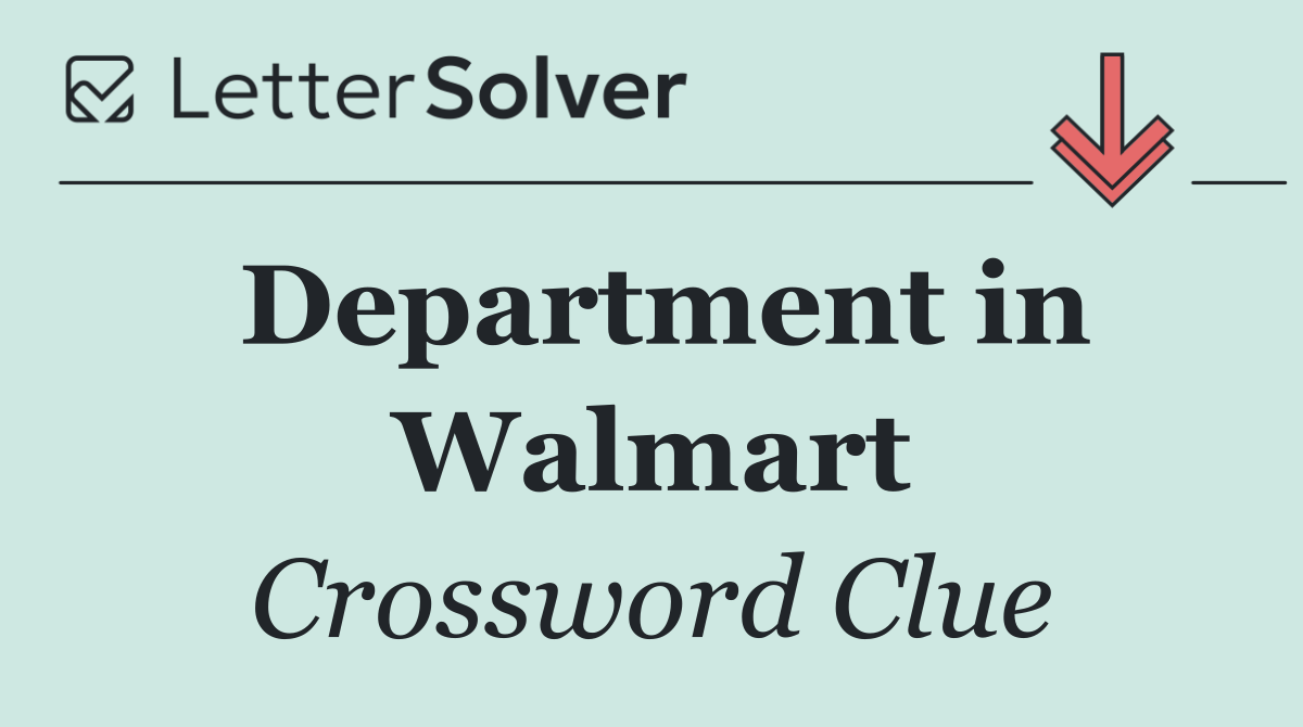 Department in Walmart