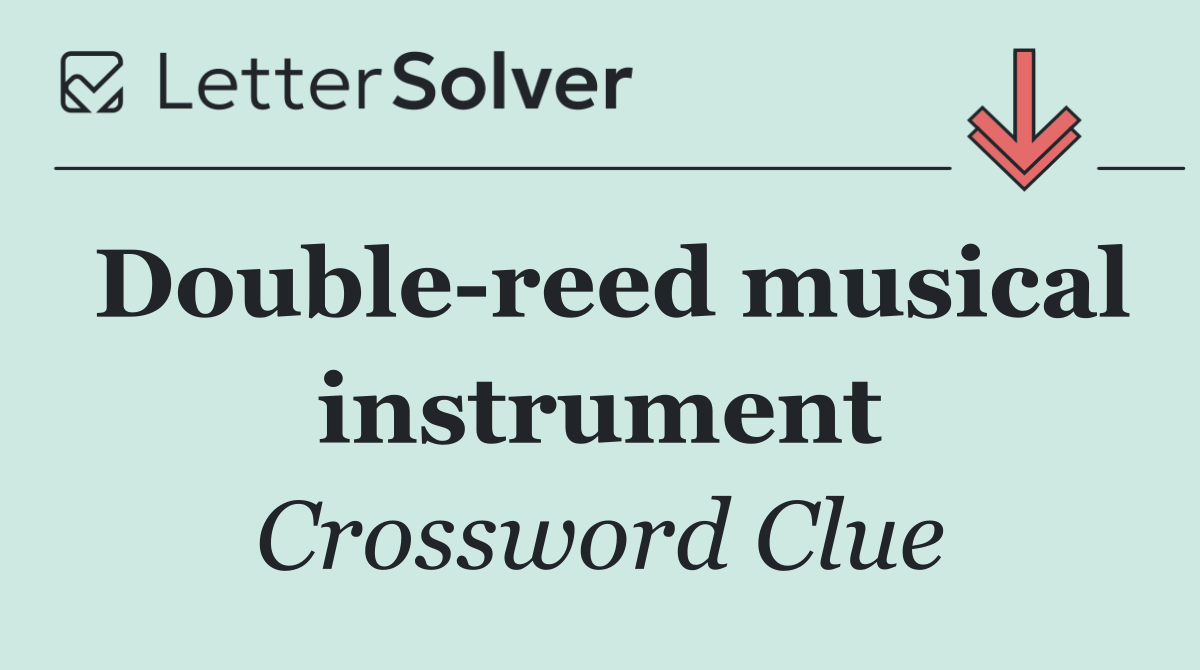Double reed musical instrument