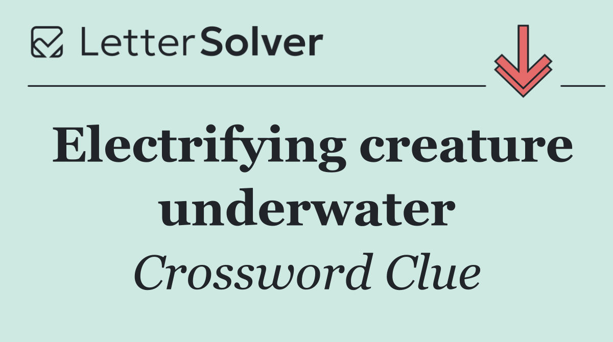 Electrifying creature underwater