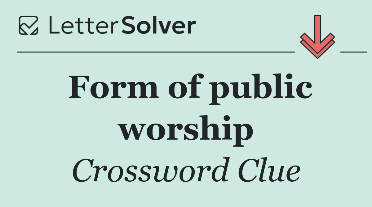 Form of public worship