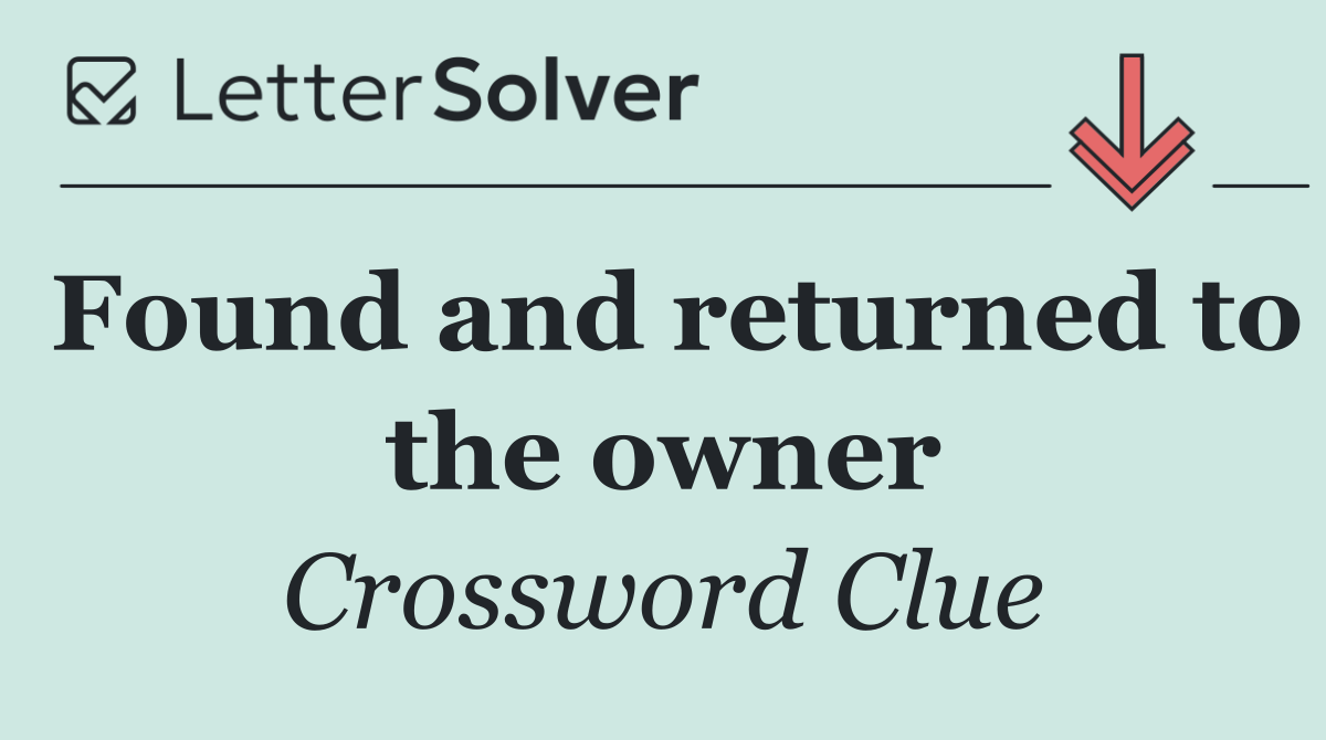 Found and returned to the owner