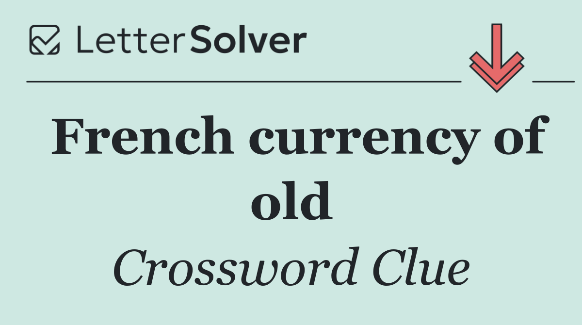 French currency of old