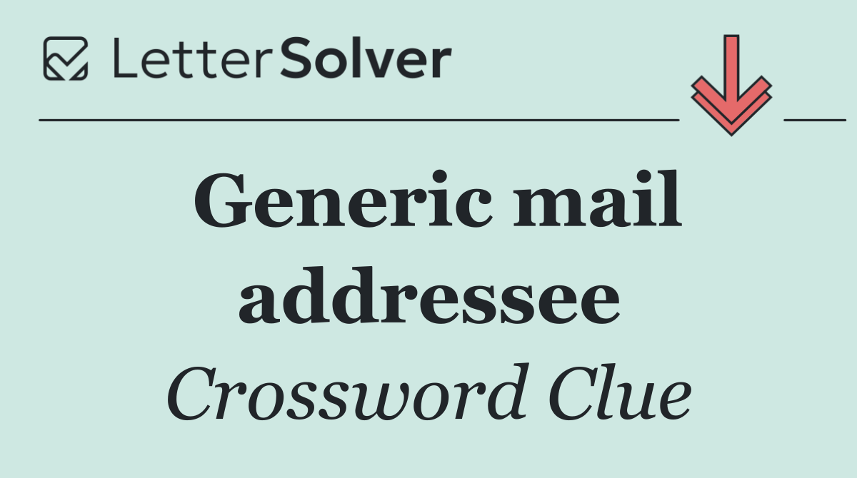 Generic mail addressee
