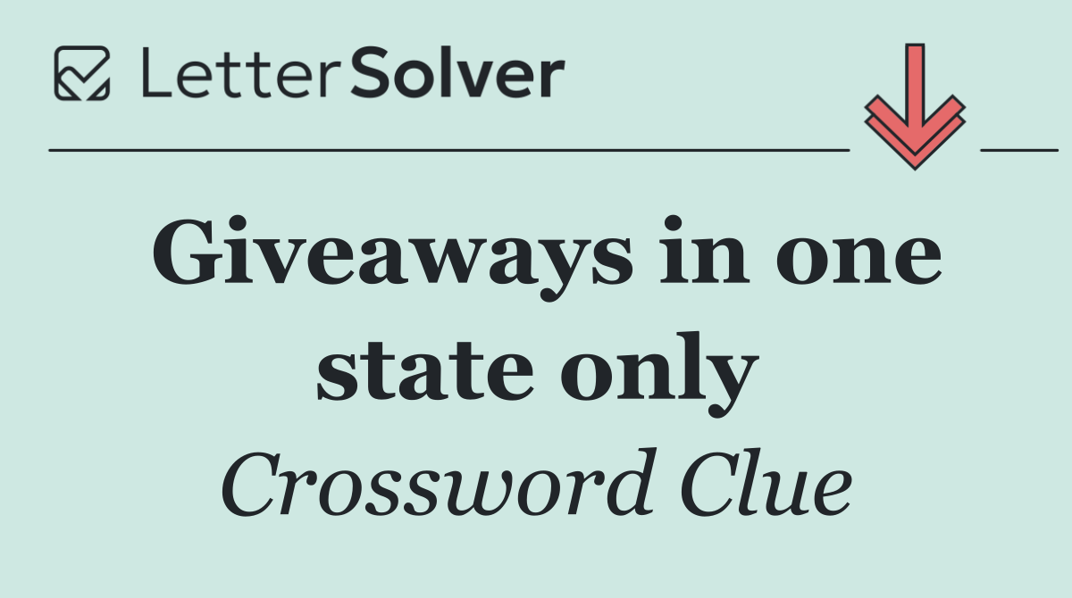 Giveaways in one state only