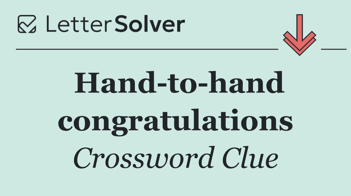 Hand to hand congratulations