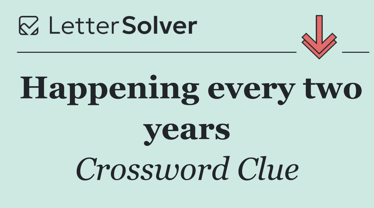 Happening every two years