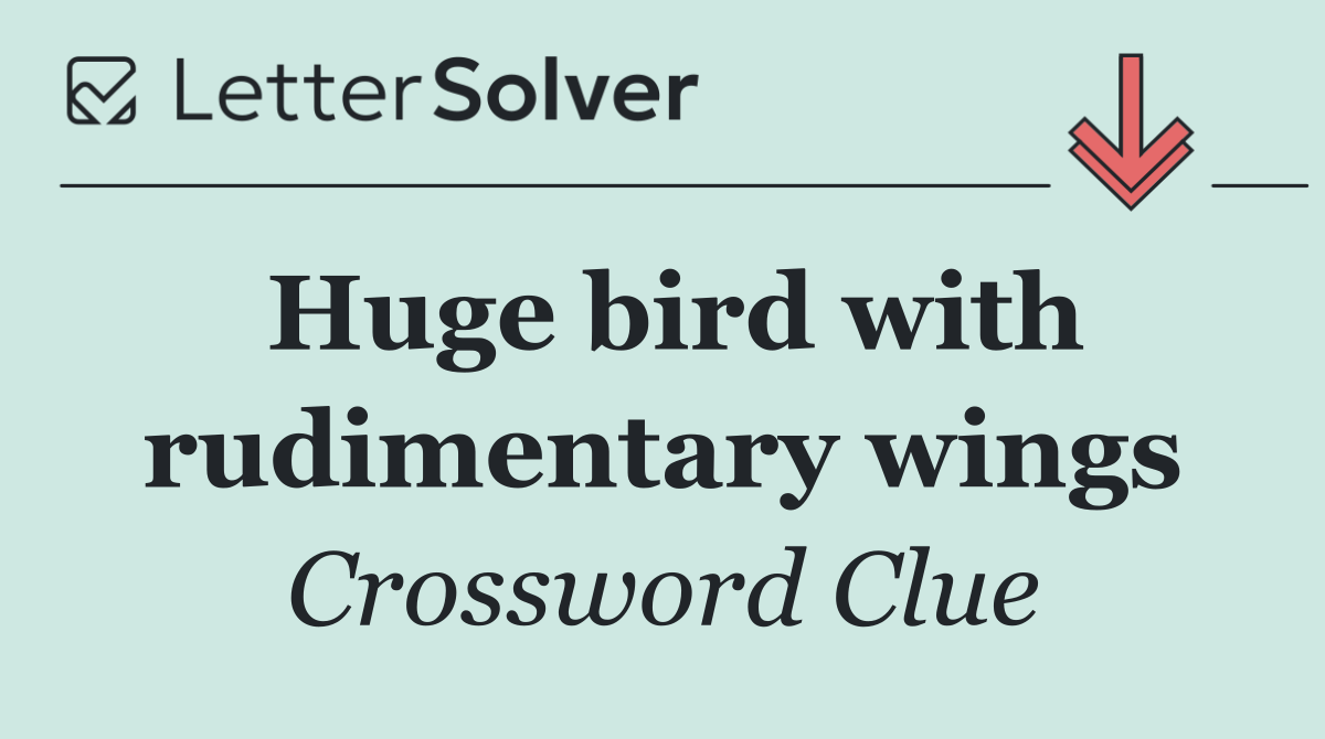 Huge bird with rudimentary wings