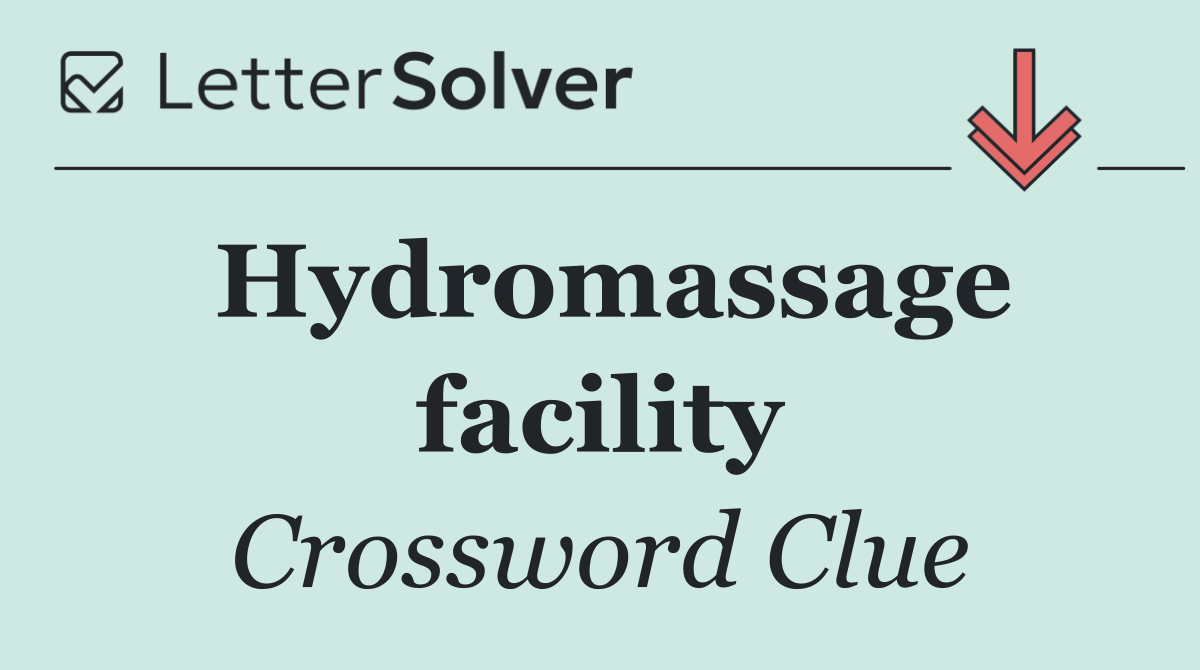 Hydromassage facility