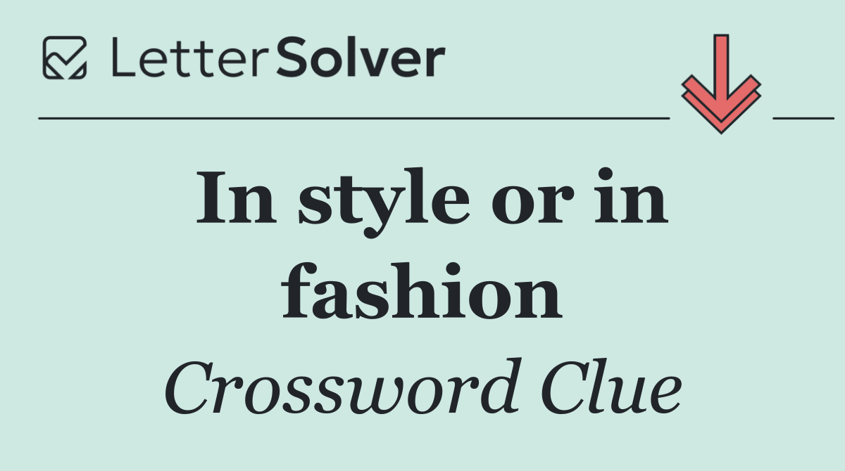 In style or in fashion