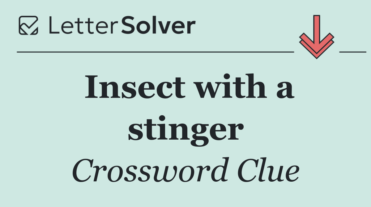 Insect with a stinger