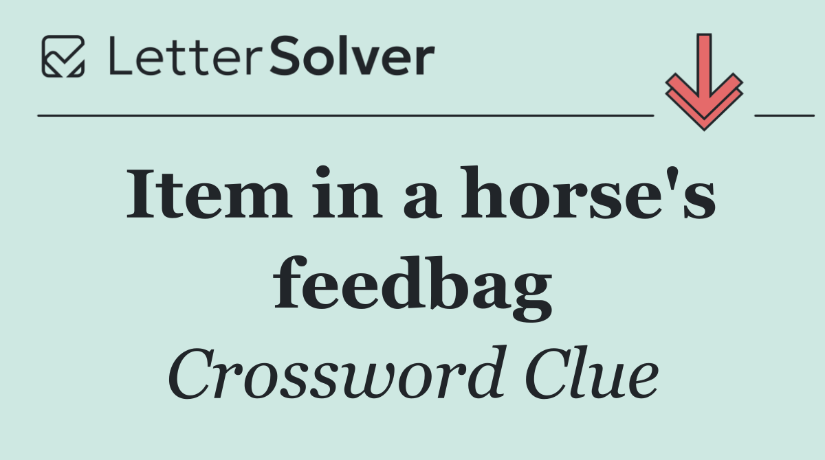 Item in a horse's feedbag