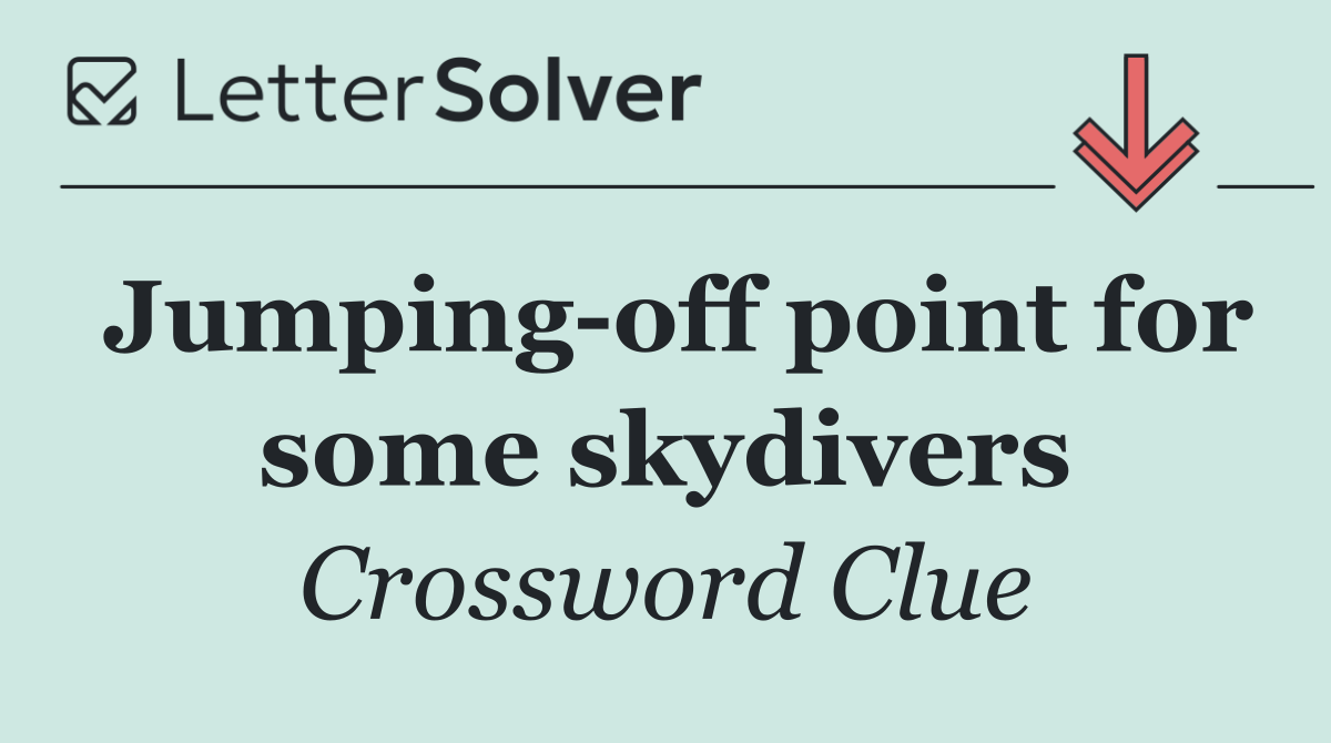 Jumping off point for some skydivers