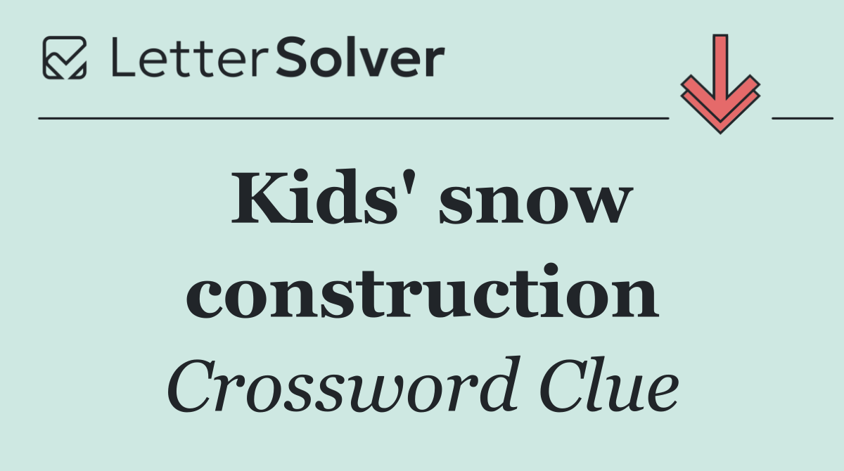 Kids' snow construction
