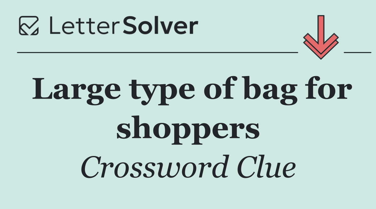 Large type of bag for shoppers