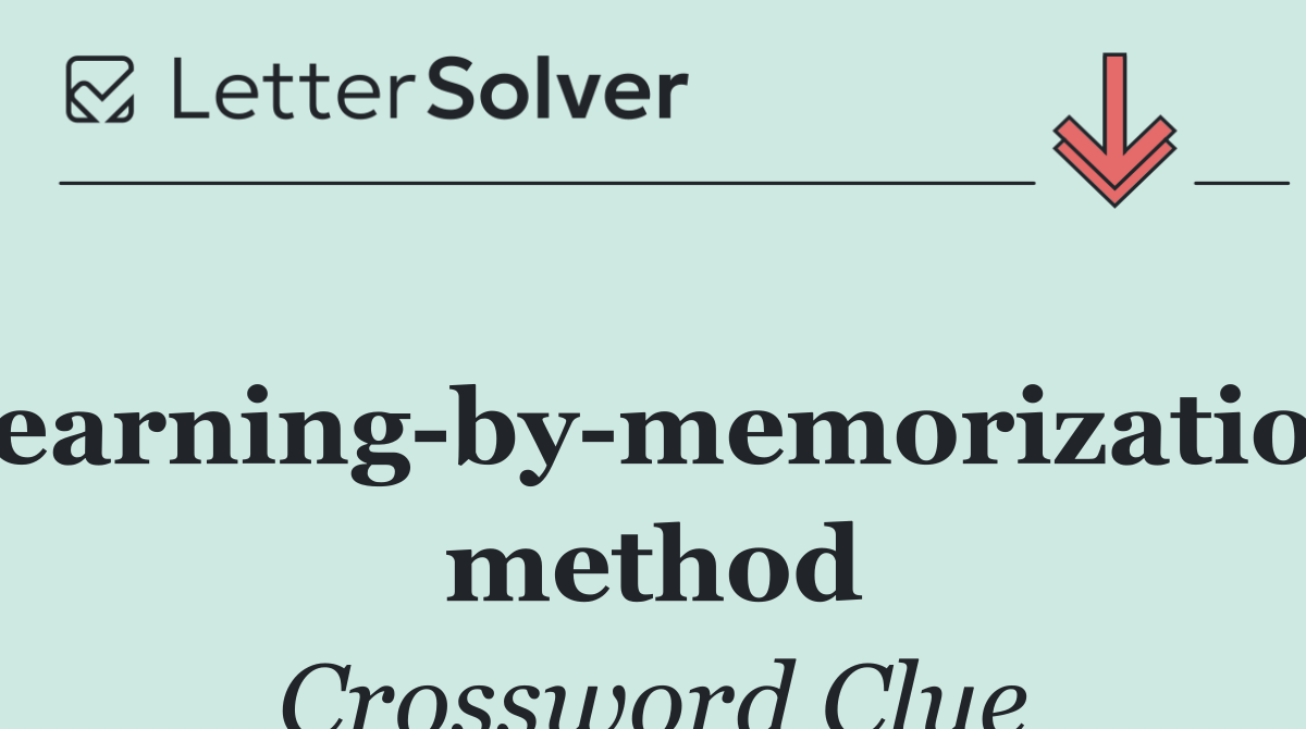Learning by memorization method