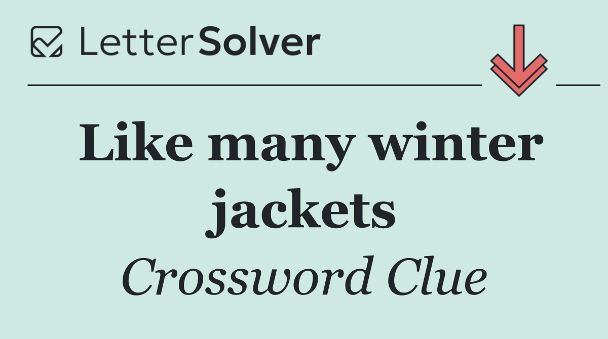 Like many winter jackets