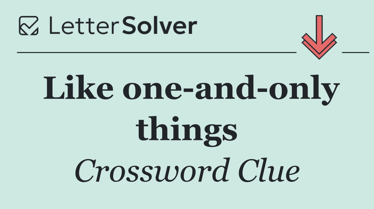 Like one and only things