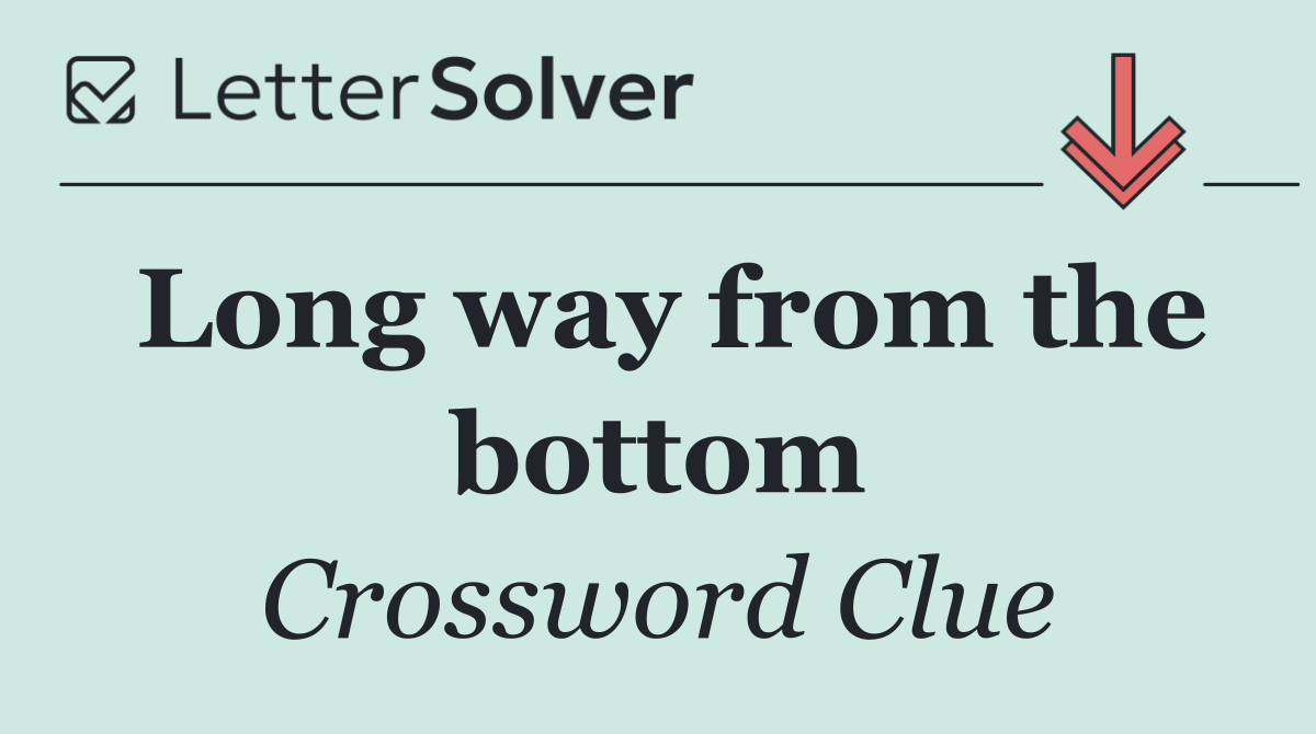 Long way from the bottom