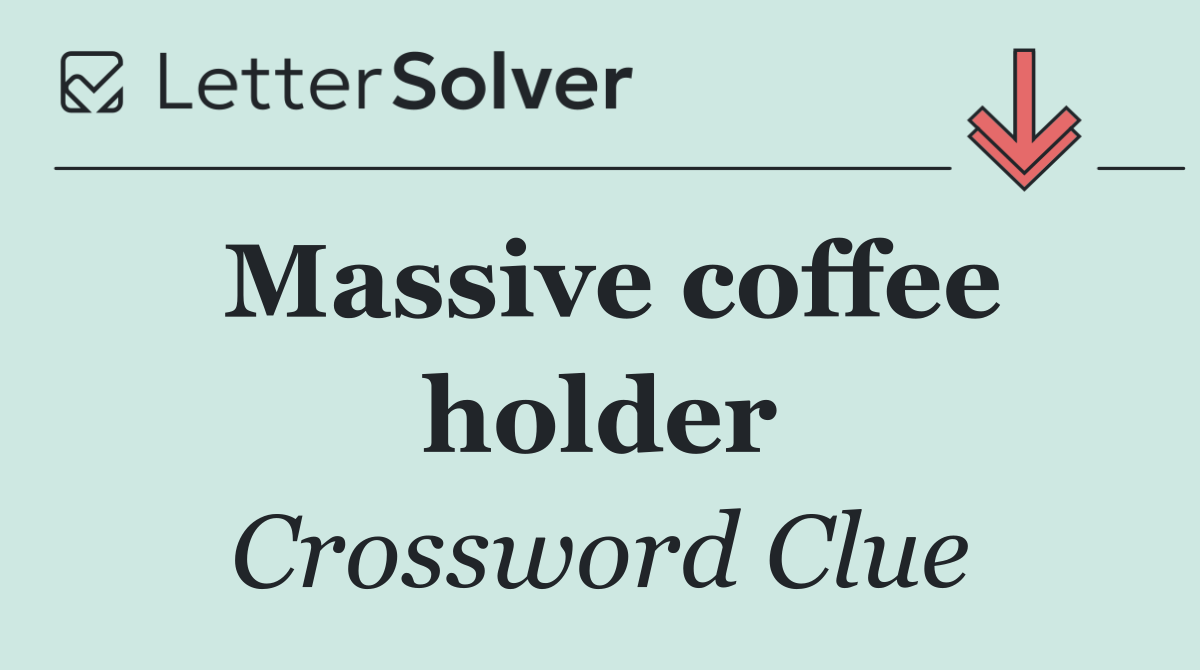 Massive coffee holder