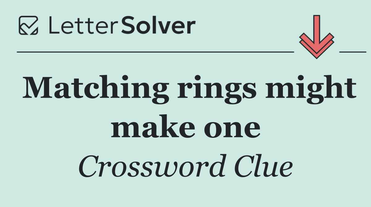 Matching rings might make one