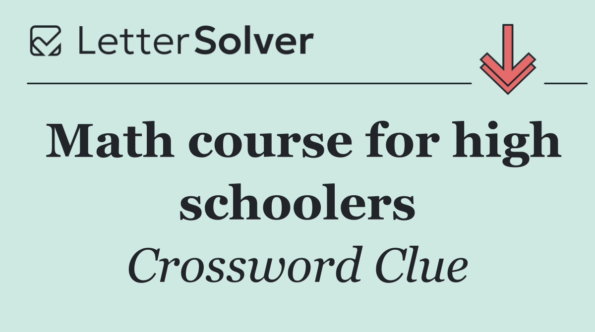 Math course for high schoolers