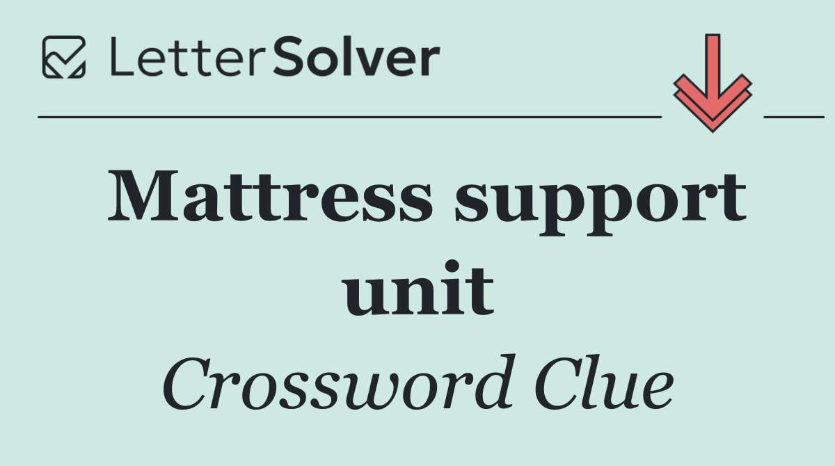 Mattress support unit