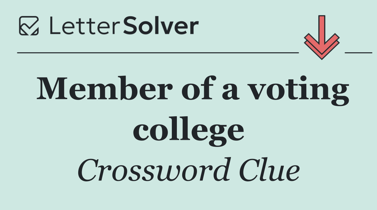 Member of a voting college