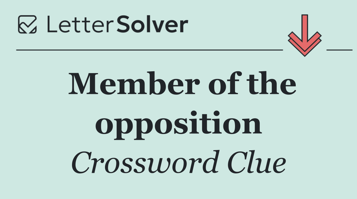 Member of the opposition