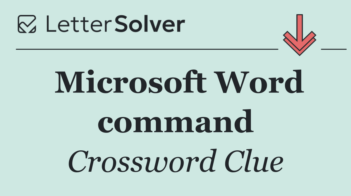 Microsoft Word command