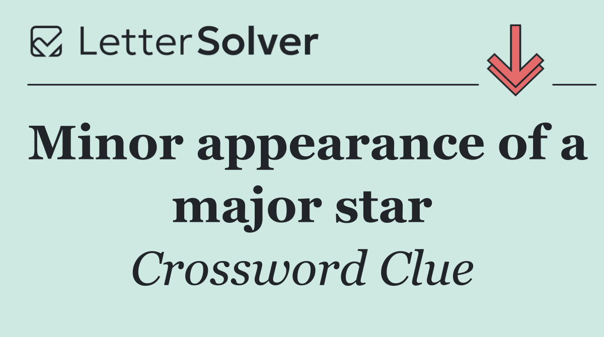 Minor appearance of a major star