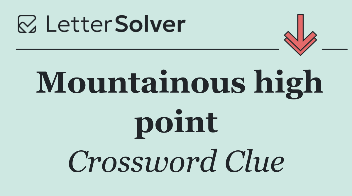 Mountainous high point