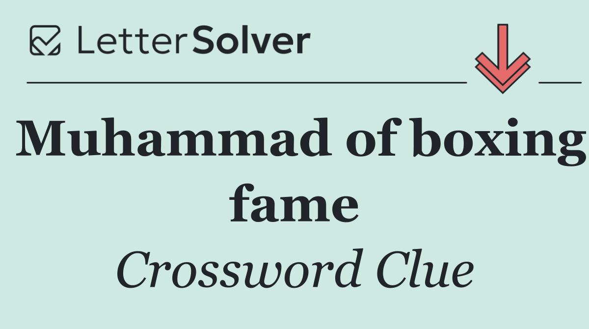 Muhammad of boxing fame