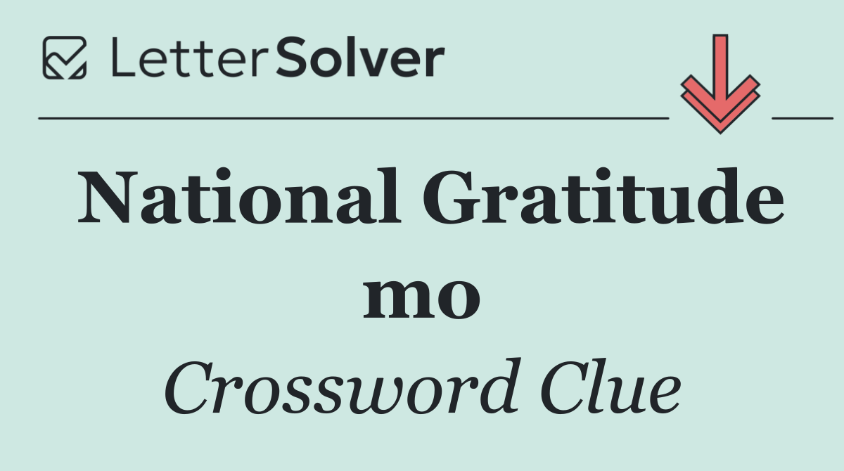 National Gratitude mo