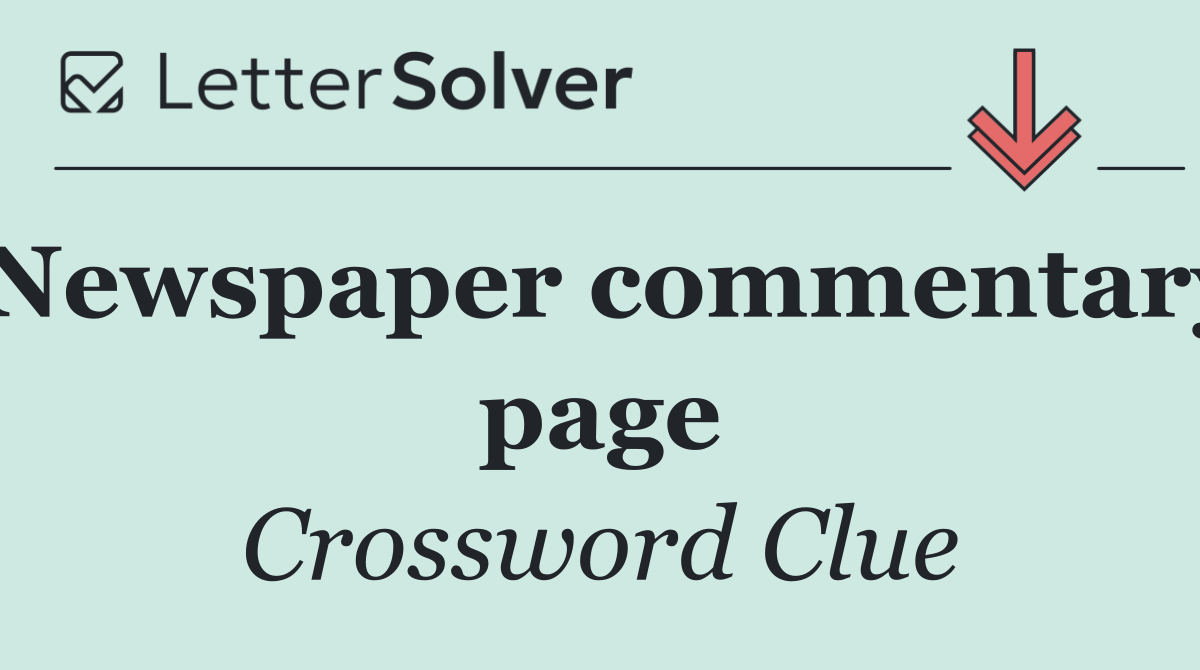 Newspaper commentary page