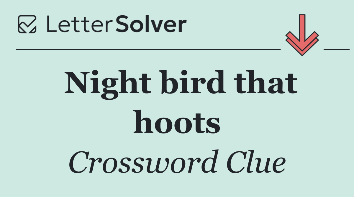Night bird that hoots
