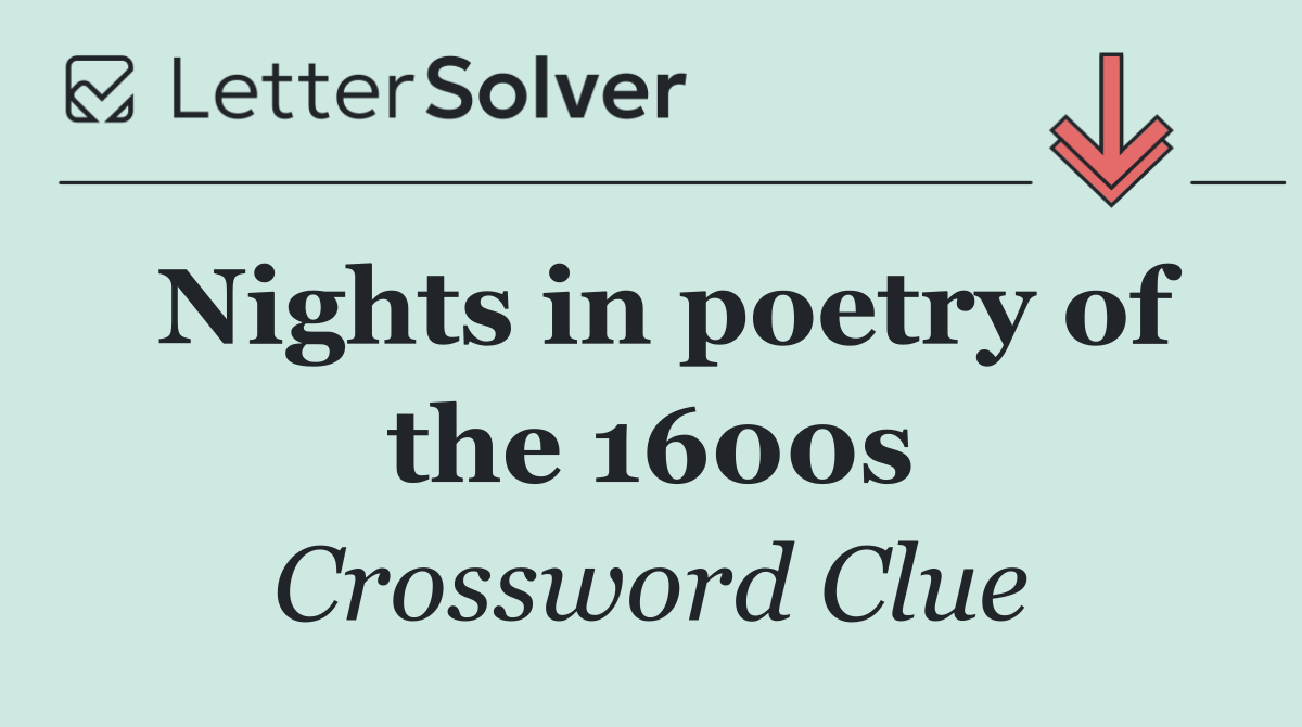Nights in poetry of the 1600s