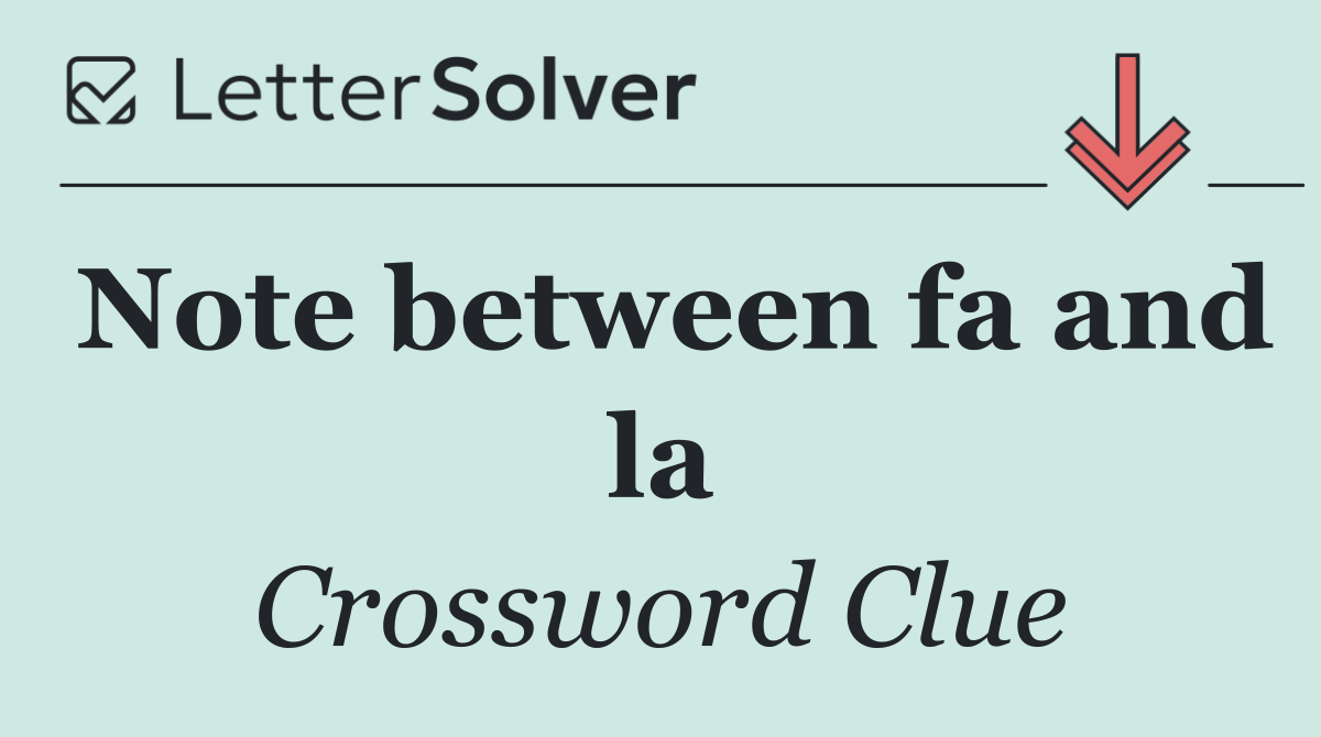 Note between fa and la