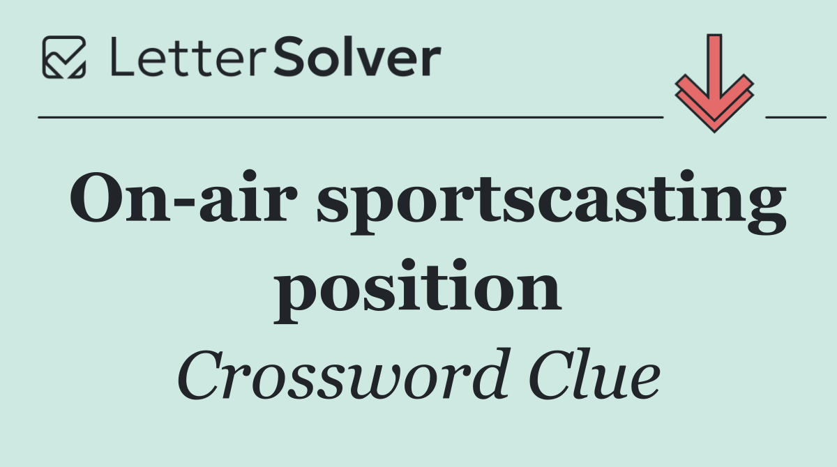 On air sportscasting position