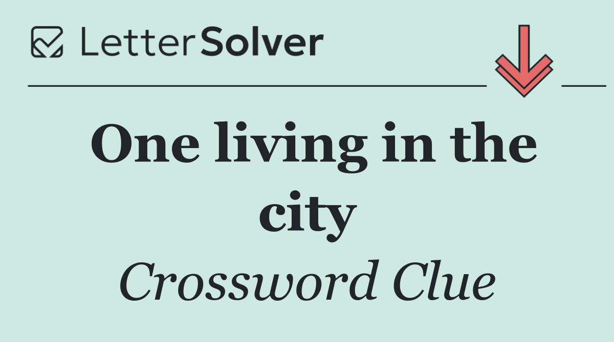 One living in the city