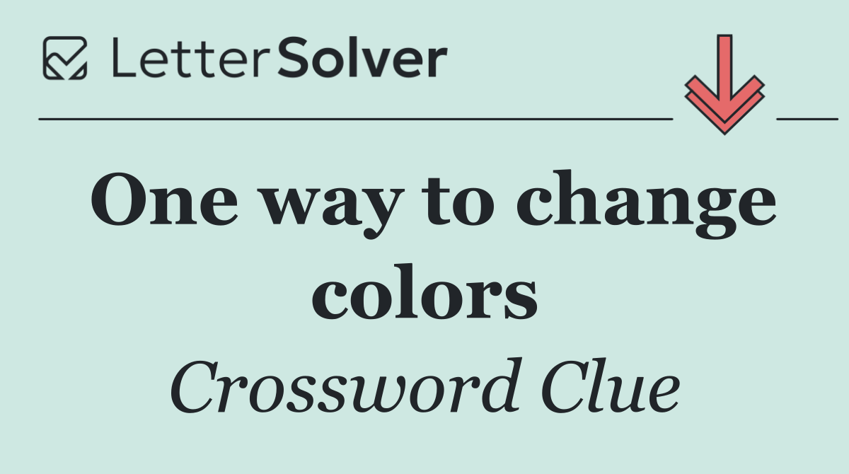 One way to change colors
