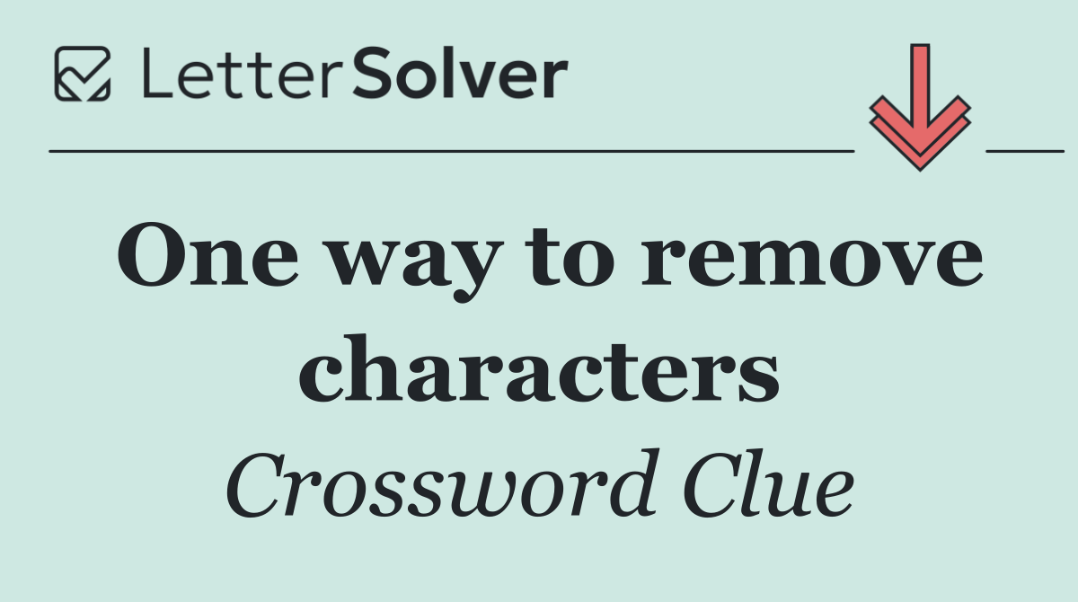 One way to remove characters